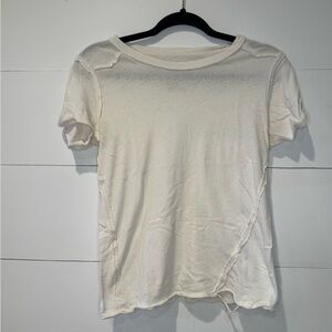 Free People Off-White Short Sleeve Tee